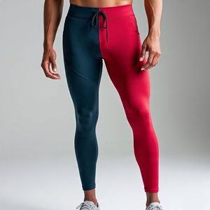 Leggings de vêtements de sport pour hommes de compression vêtements de course collants pantalons à séchage rapide pantalons à cordon haut Gym Fitness porter des Leggings - Product Image 6