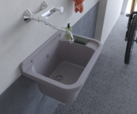Kit de vidange pour lavabo mural en résine thermoformée, design italien moderne personnalisé, intérieur/extérieur, certifié CE européen