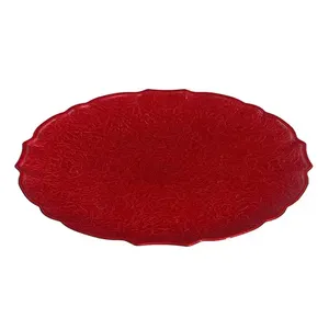 Assiette de service en métal de couleur cuivre martelée pour hôtel, mariage, événements, utilisation décorative pour servir les aliments - Product Image 6