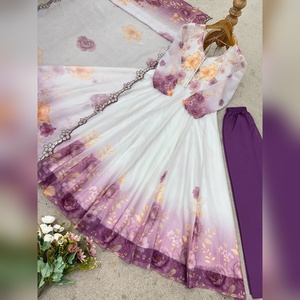 Vestido de Organza Tabby Premium Completamente Cosido con Bordado de Lentejuelas, Estilo Anarkali para Mujer, Ropa de Noche - Product Image 6