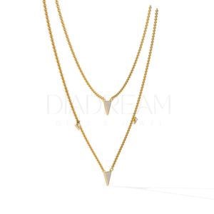 Collier de luxe pour femme en argent 925 avec double triangle et pierre précieuse Moissanite, idéal pour un cadeau de mariage ou d'anniversaire - Product Image 6
