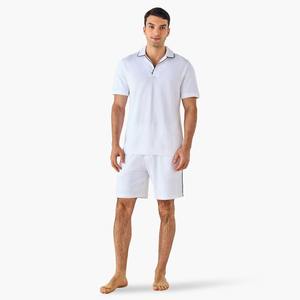 Conjuntos de ropa de gimnasio de verano de diseño personalizado para hombre, camiseta Polo transpirable de talla grande, pantalones cortos, chándales a cuadros con patrón caliente - Product Image 1
