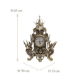 Reloj antiguo de plata y latón con adornos, juego de candelabros, hecho a mano, estilo vintage, centro de mesa decorativo de lujo. - Product Image 6