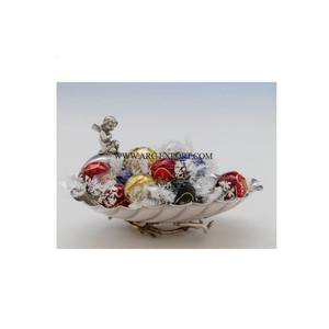 Bol à chocolat en forme de feuille d'aluminium Bords irréguliers Laiton plaqué or Couleur Style moderne Bol de service et décoratif en vrac - Product Image 6