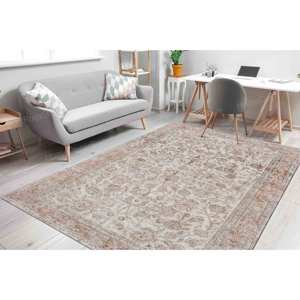 Floral Pattern <b>Printed</b> Rug: Coastal, Soft Tones, Oriental, Turkish, Stair, Classic, <b>Large</b>, <b>Wall</b> Hanging,With Pile Soft Rug - Product Image 2