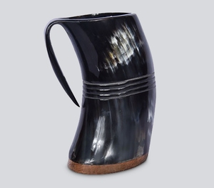 Chope à boire artisanale en corne de bœuf noire naturelle, authentique chope à bière viking, gobelet en corne de buffle poli, chope à méad médiévale - Product Image 3
