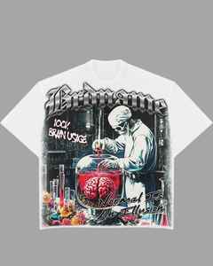 Camiseta de algodón pesado 100% para hombre, Camiseta holgada de talla grande de verano, camiseta informal con logotipo frontal, camisetas con serigrafía - Product Image 3