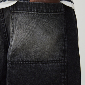 กางเกงขายาวผู้ชายทรงหลวมสีฟ้าแนวสตรีทเอวสูงทรงหลวม - Product Image 3