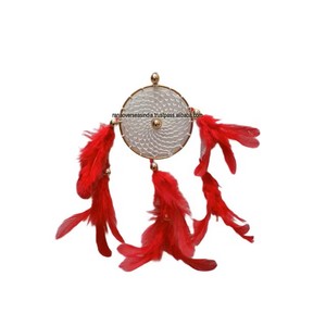 Atrapasueños pequeño decorativo hecho a mano de alta calidad con plumas para la decoración del coche y el bolso del hogar - Product Image 4