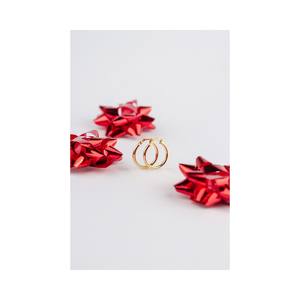 Pendientes de Aro Redondos Pulidos de Alta Calidad Del Pia Srl, Color Amarillo, 10 mm, Chapados en Oro de 18K, Plata de Ley 925, Joyería para Mujer - Product Image 4