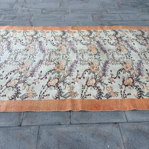 5.8x9.8 ft Vintage Rug, <b>Brown</b> Camouflage Turkish <b>Wool</b> Rug - Product Image 4