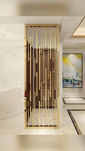 Premium Room <b>Divider</b> Partition Wall Folding Stainless Steel Privacy <b>Screen</b> with PVD Gold Finish for Home <b>Office</b> and Restaurant - Product Image 5