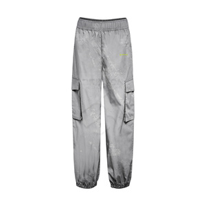 Pantalon cargo taille haute personnalisé OEM pour hommes 100% coton léger coupe ample multi-poches taille élastique plat décontracté Streetwear - Product Image 1