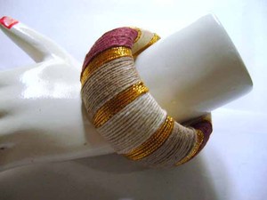 กำไลข้อมือแฟชั่นสุดฮิต ลายทางหรูหรา หลากสี ทำด้วยมือจากวัสดุธรรมชาติ - Product Image 3