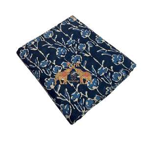 Tela de Algodón Ligera de Verano con Estampado Floral Indigo Indio de Alta Calidad, Hermosa para Decoración del Hogar - Product Image 3