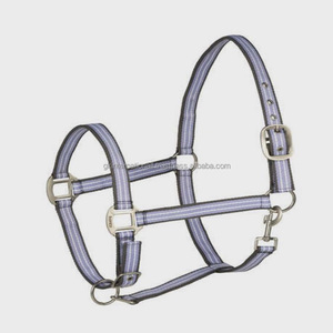 Licou de cheval en nylon doux et confortable à rayures imprimées en plusieurs couleurs et tailles personnalisées avec ajustement réglable en acier inoxydable - Product Image 6