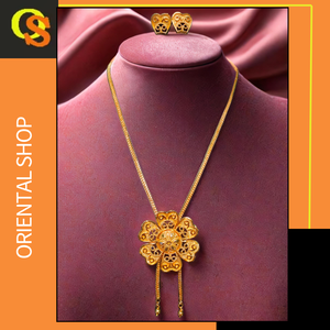 OEM Custom Made <b>Necklace</b> <b>Earrings</b> <b>Set</b> with 22K <b>Gold</b> Plated Handmade Women Wear <b>Necklace</b> <b>Earrings</b> <b>Set</b> Jewelry - Product Image 2