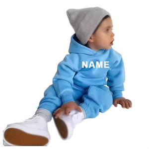 Chándal personalizado para niños, conjunto de chándal acampanado de 2 piezas de alta calidad, conjunto de pantalones de chándal y sudadera de algodón grueso y cálido - Product Image 6
