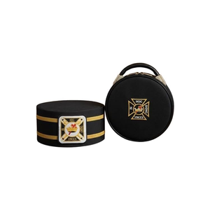 Casquette de Chevalier Templier avec deux tresses dorées, chapeau d'officier cérémoniel maçonnique brodé, vente en gros par Amazop Industries - Product Image 3