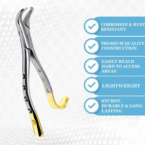 Forceps d'extraction dentaire droits pour incisives supérieures et canines, en acier inoxydable, manuel, certifié MOL, poignée ergonomique Astrin - Product Image 4