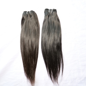 Extensiones de cabello humano virgen indio alineado con cutícula, mechones rectos crudos sin procesar - Product Image 1