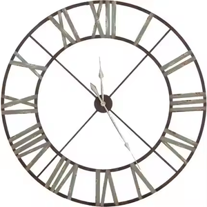 Azora Industries-Horloge murale en métal avec lettres romaines pour la maison et le salon de luxe-Horloge murale en métal de taille personnalisée - Product Image 2