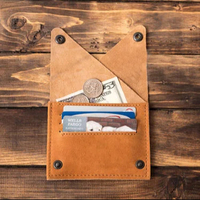 Nuevo estilo de cuero genuino Mini cartera tarjeta y efectivo titular billetera de cuero mejor regalo para hombre mujer con logotipo personalizado