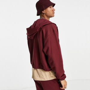 Algodón de rizo francés Diseño personalizado Boxy Crop Heavyweight Drop Shoulder Sudadera con capucha de gran tamaño Ropa de calle Todos Los tamaños disponibles - Product Image 3