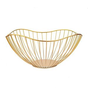 Cesta de Almacenamiento Multifuncional Creativa con Forma de Hoja de Flor, de Alambre de Hierro Metálico, para Mesa de Centro de Cocina, Sala de Estar, Frutas y Aperitivos - Product Image 1