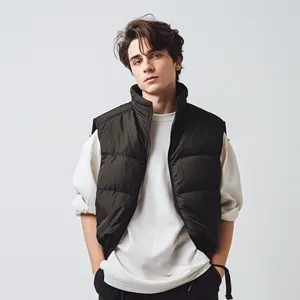 manufacturer winter sleeveless bubble jacket clothes custom cotto filling Quilted Vest body warmer puffer vest for men