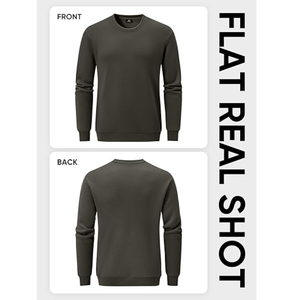 เสื้อสเวตเตอร์คอกลมสำหรับผู้ชายทรงหลวมสีทึบแขนยาวออกแบบได้โดยตรงจากโรงงานผลิตในบังคลาเทศ - Product Image 6