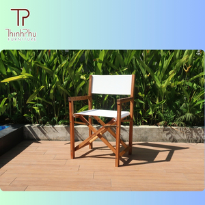 Chaise de directeur extérieur en bois d'acacia de style du Vietnam pour des événements de jardin Garden Park Hotel ou Villa-pour l'usage de salon ou de cuisine - Product Image 4