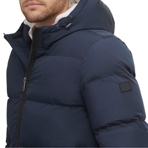 2025 New Luxury Custom <b>Men's</b> <b>Canvas</b> Puffer <b>Jacket</b> High Quality Fabric Stand Collar Winter Wear Front Logo Hooded - Product Image 5