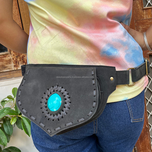 Sac de taille en cuir véritable Ceintures de poche en cuir élégantes Jeux Ceintures de poche en pierre Ceinture de voyage classique Unisexe - Product Image 1