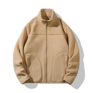 Solid Color Wool Inner Long Sleeved <b>Men</b> Sherpa <b>Jackets</b> Hood Attachable Zipper Look <b>Men</b> Sherpa <b>Jacket</b> - Product Image 6