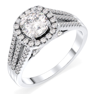 Bague de fiançailles en or blanc 14 carats avec diamant rond de 2,5 carats, best-seller REYES, pour femmes, bijoux fins de créateur classique - Product Image 2