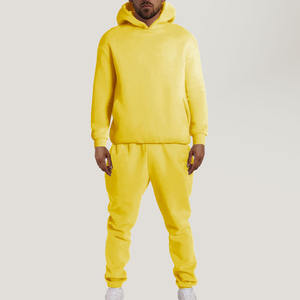 Haute qualité 100% coton deux pièces pantalons de survêtement et sweat à capuche ensemble hommes personnalisé coton lourd 400Gsm pull à capuche hommes survêtements - Product Image 3