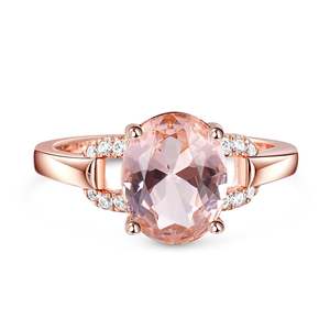 Bague en argent sterling avec morganite synthétique de coupe ovale vintage Jeulia - Product Image 1