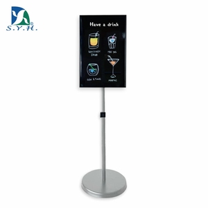 บอร์ดแม่เหล็กสีดำแบบพกพาสำหรับงานหนักป้ายแสดงแท่นตั้งพื้นแบบปรับได้พร้อมกรอบอลูมิเนียม - Product Image 1