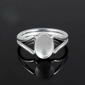 Dernières 925 Sterling Silver Oval 4x6mm Bezel Cup Ring Blanc Setting DIY Resin Jewelry Breastmilk Keepsake Bezel Silver Ring - Product Image 2