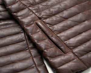 Chaqueta de piel de cordero real para hombre y mujer, chaqueta de cuero PU marrón con costuras Premium de invierno, chaqueta de cuero Premium de alta calidad, MOQs bajos - Product Image 6