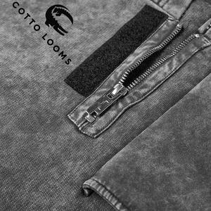 Sudaderas con capucha para hombre superventas lavado ácido 100% algodón color sólido transpirable manga completa casual moda sudaderas con capucha al por mayor OEM - Product Image 6