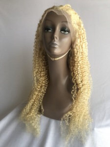 Pelucas de Cabello Humano Rubio Rizado Profundo con Encaje Transparente 13x4, Grado 12A, Remy Brasileño Peruano Camboyano, Doble Trama a Máquina - Product Image 4