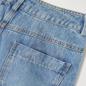 Low MOQ <b>Elastic</b> Mid <b>Waist</b> Pencil <b>Jeans</b> <b>Women</b> Full Length Butt Lift Washed Casual Denim Pants Winter 100% Cotton Lightweight - Product Image 6