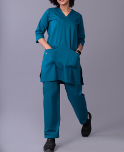 Cuello en V Belleza Tejido Cómodo Uniforme Scrub Uniformes Conjuntos Diseños OEM Médico Scrubs Mujer para Mujeres Uniformes de Hospital - Product Image 2