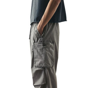 Pantalon Cargo personnalisé à la mode pour hommes, coupe ample, jambe droite, plusieurs poches, lavage moyen, tenue de plein air décontracté, style baggy - Product Image 5