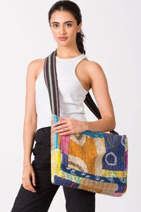Sac à Bandoulière Vintage en Coton Kantha, Sacoche à Bandoulière, Bagages à Fermeture Ouverte pour Soirée, Sac à Bandoulière pour Femme - Product Image 5