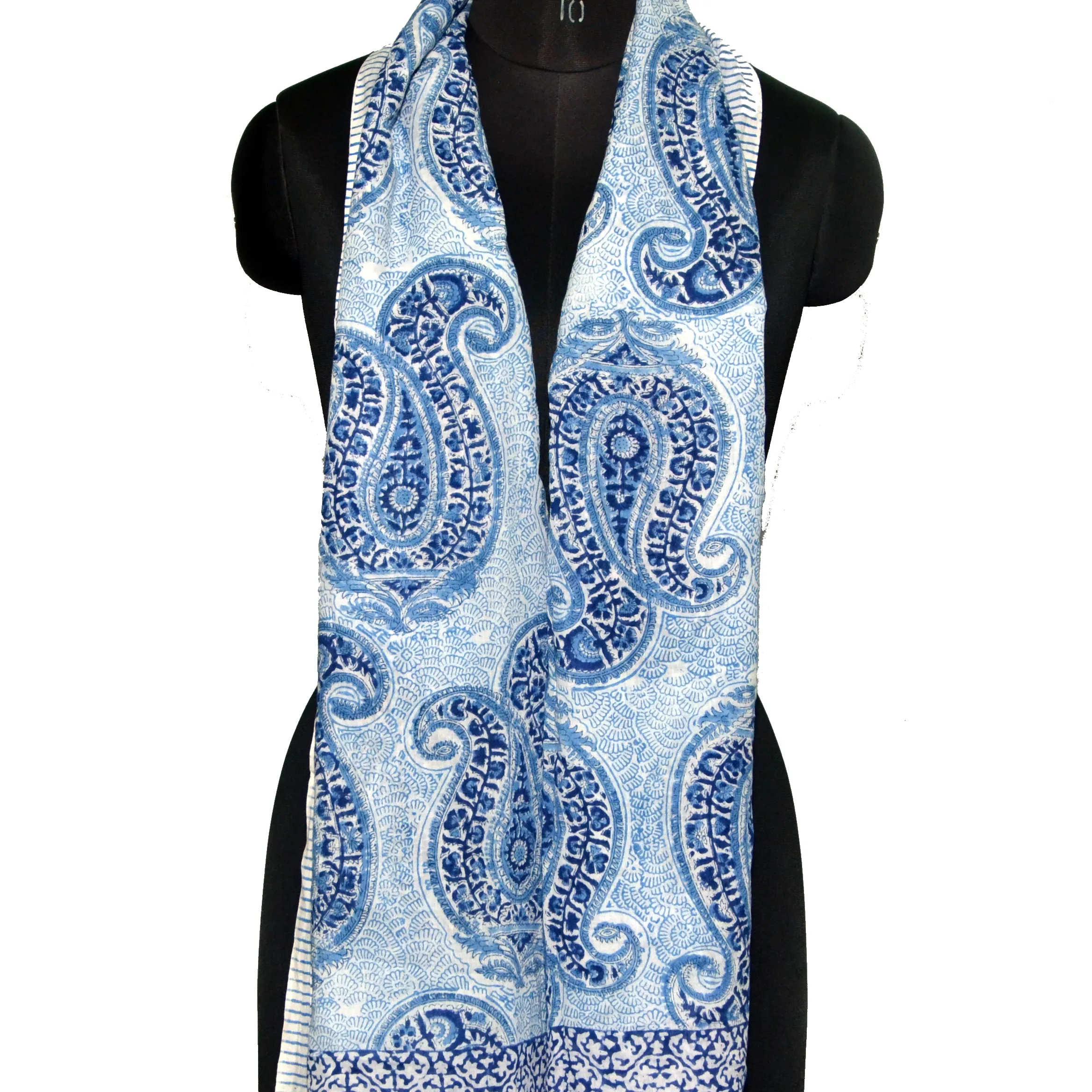 Blauer Blumen-Baumwoll anzug mit Chiffon Dupatta Premium Quality Handmade Bulk Quality Großhandels preis