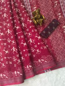 ผ้าลินินพิมพ์ลายดิจิตอลทันสมัยทันสมัยทันสมัยผ้าลินินส่าหรีสไตล์สบายๆสำหรับงานแต่งงานปาร์ตี้เรียนจบ - Product Image 3