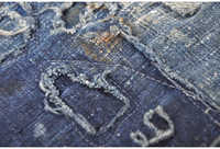 Celana Jeans Denim Selvedge Jepang Desain Terbaru Berkualitas Tinggi Vintage Heavy Wash Distressed Patches untuk Pria